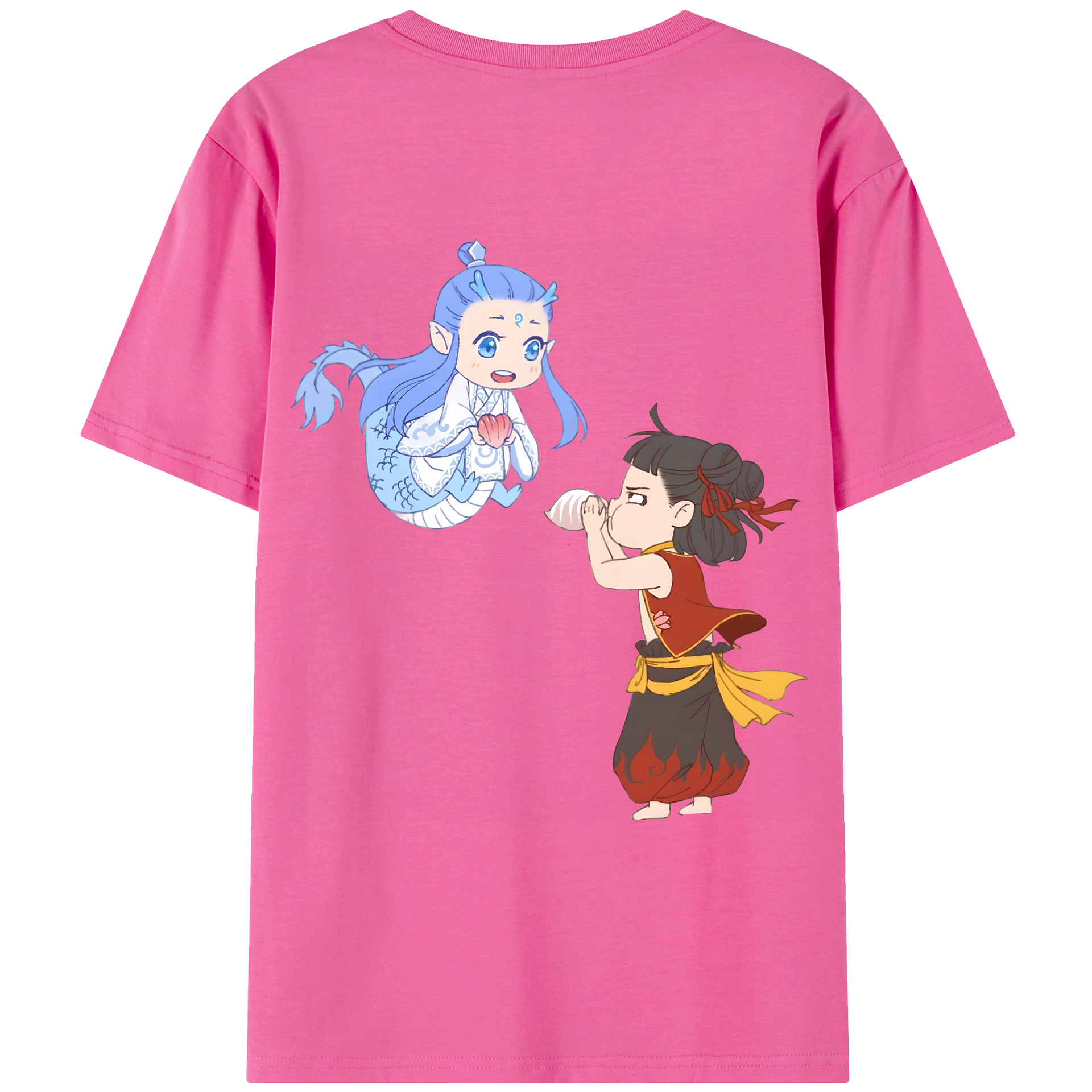 （画像用） Ne Zha 2 ナタ 魔童の大暴れ レディース半袖Tシャツ(バックプリント)